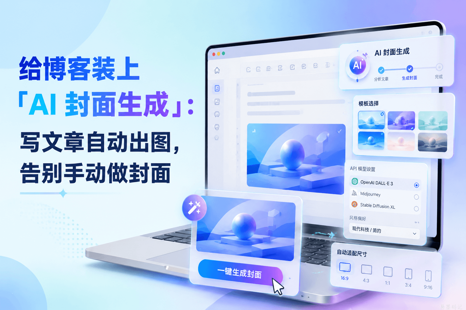 emlog AI 封面生成插件：一键生成贴合文章主体的 3:2 横版封面